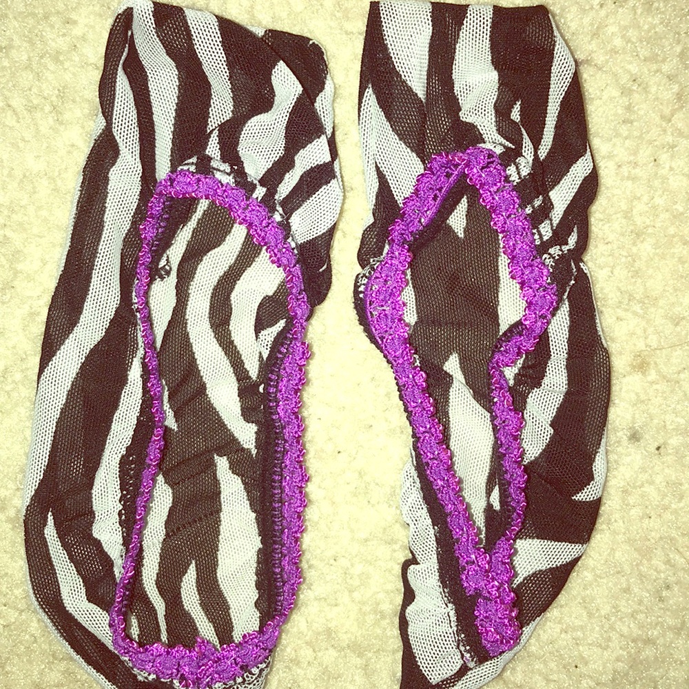 Zebra Mesh Socks Purple Trim: Perfect for Sperrys